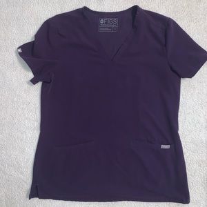 FIGS EGGPLANT LIMITED EDITION CASMA SCRUB TOP